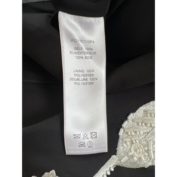 Carolina Herrera size 2 Floral Beaded Embroidered Column Gown Dress Black White - Picture 16 of 16